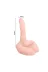 21 Cm Oynar Başlı Titreşimli Sesli Çift Girişli Realistik Vibratör Masturbatör Penis 3
