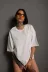 24/1 Düz A Kalite Oversize T-shirt - Beyaz - S - Beyaz 1