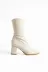 25503 Beige Strech Bootie Bilek Boy Çorap Bot - 7 Cm Topuk 1