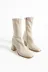 25503 Beige Strech Bootie Bilek Boy Çorap Bot - 7 Cm Topuk 3
