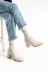 25503 Beige Strech Bootie Bilek Boy Çorap Bot - 7 Cm Topuk 4