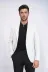 Açık Gri Balıksırtı Desenli Gold Renk Metal  Düğmeli Slim Fit Erkek Blazer Ceket - Wessi 1