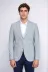 Açık Mavi Çizgili Keten Dokulu Gold Renk Metal Düğmeli Slim Fit Erkek Blazer Ceket – Wessi 4