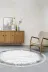 Alanur Home 1342-Trend-Banyo-Yuvarlak Eko Trend Kaymaz Taban Dijital Salon Halısı 1342 Yuvarlak Modern Gri 1