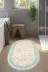 Alanur Home 1376-Trend-Banyo-Oval Eko Trend Djt Banyo Paspası Yıkanabilir Kaymaz Taban 1376 Oval Klasik Turkuaz 1