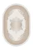 Alanur Home 400623-K-S-Oval Krem Keçe Tabanlı Saçaklı Dijital Oval Halı 1