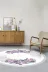 Alanur Home 400625-K-S-Yuvarlak Alanur Trend Keçe Tabanlı Saçaklı Dijital Halı Yuvarlak Mürdüm 1