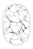 Alanur Home 400698-K-S-Oval Alanur Trend Keçe Tabanlı Saçaklı Dijital Halı Oval Beyaz 1