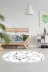 Alanur Home 400698-K-S-Oval Alanur Trend Keçe Tabanlı Saçaklı Dijital Halı Oval Beyaz 2