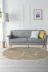 Alanur Home 400698-K-S-Oval Oval Camel Keçe Tabanlı Saçaklı Dijital Halı 1