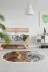 Alanur Home 400701-K-S-Oval Alanur Trend Keçe Tabanlı Saçaklı Dijital Halı Oval Renkli? 1