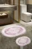 Alanur Home 410602-O Alanur Trend Kaymaz Taban Oval Saçaklı Dijital Banyo 2'li Klozet Takımı Pudra 1