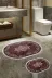 Alanur Home 410616-O Alanur Trend Kaymaz Taban Oval Saçaklı Dijital Banyo 2'li Klozet Takımı Bordo 1