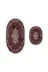 Alanur Home 410616-O Alanur Trend Kaymaz Taban Oval Saçaklı Dijital Banyo 2'li Klozet Takımı Bordo 2