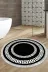 Alanur Home 650M-Trend-Banyo-Yuvarlak Eko Trend Djt Banyo Paspası Yıkanabilir Kaymaz Taban 650M Yuvarlak Modern Siyah 1