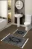 Alanur Home 761-eko-klozet-2-K-S Eko Trend Djt 2 Li Yıkanabilir Kaymaz Taban Banyo Paspas 761 Osmanli Siyah (50 X 80 - 40 X 50) 1