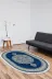 Alanur Home 900602-Oval Alanur Star Kaymaz Pamuk Tabanlı Saçaklı Dijital Halı Oval Mavi? 1