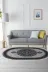 Alanur Home 900602-Oval Gri? Star Kaymaz Pamuk Tabanlı Saçaklı Dijital Oval Halı 1