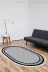 Alanur Home 900603-Oval Star Kaymaz Pamuk Tabanlı Saçaklı Dijital Halı 1
