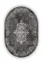 Alanur Home 900616-Oval Star Kaymaz Pamuk Tabanlı Saçaklı Dijital Oval Gri Halı 2