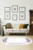 Alanur Home 900625-P-S-Oval Alanur Star Pamuk Tabanlı Saçaklı Dijital Halı Oval Mürdüm 1
