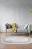 Alanur Home 900626-P-S-Oval Alanur Star Pamuk Tabanlı Saçaklı Dijital Halı Oval Gri? 1