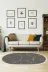 Alanur Home 900699-P-S-Oval Altın Renk Star Pamuk Tabanlı Saçaklı Dijital Halı 1