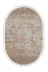 Alanur Home 900704-P-S-Oval Alanur Star Pamuk Tabanlı Saçaklı Dijital Halı Oval Bej 2
