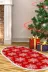 Alanur Home chr17M-K-S-Oval Yılbaşına Özel Keçe Dijital Yıkanabilir Oval Halı Chr17M Kırmızı 1