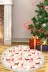 Alanur Home CHR4M-K-S-Yuvarlak Yılbaşına Özel Keçe Dijital Yıkanabilir Yuvarlak Halı Chr4M Bordo 1