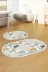 Alanur Home S1030-eko-klozet-oval-2-K-S-Oval Eko Trend Djt 2 Li Yıkanabilir Kaymaz Taban Oval Banyo Paspas S1030 Modern Krem (50 X 80 - 40 X 50) 1