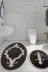 ALANUR SIRMA Sırma Welsoft Dantelli Saçaklı Oval Banyo 2'li Klozet Takımı Antrasit 1