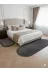 ALTUN CARPET DRTYJFKUHJILKOL 3Lü Set Pelüş Modern Babil Yumurta Model Ponpon Saçakli Oval Kaymaz Hali 13 Ml Hav 2.2 Kalinlik Var 3