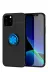 Apple iPhone 12 Kılıf Range Yüzüklü Silikon - Siyah-Mavi 1