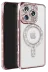 Apple iPhone 16 Pro Max Kılıf Joke Simli Magneticsafe Kılıf - Pembe 1