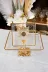 ARGKRİSTAL 68683 Gold Detayli Metal Ayakli Madlen 2 Boy Kare Servis Sunum Tabaği 2 Parça 3