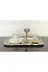 atabey home BATONÇELİKTEPSİLER Tekli Sunum Tepsisi & Baton Pasta Servisi Çelik Tepsi Döküm Gold Çerçeve 32 Cm 2