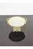 atabey home çerçeveliseriyuvarlak Porselen Sade Yuvarlak 2'li Servis Tabaği Srti-Sunumluk Döküm Gold Çerçeve Ve Döküm Ayakli 20+25Cm 3