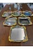 atabey home collection TYC2931DE6E1AC53F1 6 Adet Gümüş Sunum Tepsisi Gold Kulplu Japon Gülü & Kahve & Pasta/börek Servis 21 Cm 1