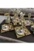 atabey home collection TYC2931DE6E1AC53F1 Tekli 1 Adet Kahve & Çay & Sunum Tepsisi Metal Döküm Kare Gold Tepsi Gül Model 2