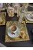 atabey home collection TYC2931DE6E1AC53F1 Tekli 1 Adet Kahve & Çay & Sunum Tepsisi Metal Döküm Kare Gold Tepsi Gül Model 3