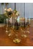 atabey home TİTANYUMBARDAKSERİSİ Bohemia Kristal Titanyum Gold 6'li Flüt Su Bardak Sterna 180 Ml & Kahve Yani Su Bardaği 1