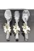 atabey home TYCL8B34MN170125353660002 Gümüş Servis Maşa Seti 3'lü Beyaz Kelebek Makarna/pasta/yemek/sunum Maşası 1