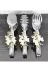 atabey home TYCL8B34MN170125353660002 Gümüş Servis Maşa Seti 3'lü Beyaz Kelebek Makarna/pasta/yemek/sunum Maşası 4