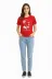 Atatürk Baskılı Tişört Kısa Kollu Bisiklet Yaka T-Shirt - Kırmızı - 2XL - Kırmızı 3