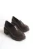 Aymood 151171aym K-706 Kahve Kırışık Rugan Yüksek Tabanlı Loafer Ayakkabı 4