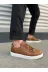 Aymood 159568aym Jy166 Prestige Bağcıklı Cilt Kapitone Desenli Erkek Günlük Sneaker Ayakkabı Cbt - Taba 1