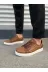 Aymood 159568aym Jy166 Prestige Bağcıklı Cilt Kapitone Desenli Erkek Günlük Sneaker Ayakkabı Cbt - Taba 2