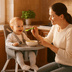 Baby Plus 76987787 Pizza Portatif Mama Sandalyesi, 5 Noktalı Emniyet Kemeri, Kaymaz Ayaklı, Sabit Yükseklik, 6 Ay – 15 Kg, Bej 3