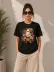 Balkabağı Hayalet Baskılı Tişört Kısa Kol Yazlık T-Shirt - Siyah - M - Siyah 3